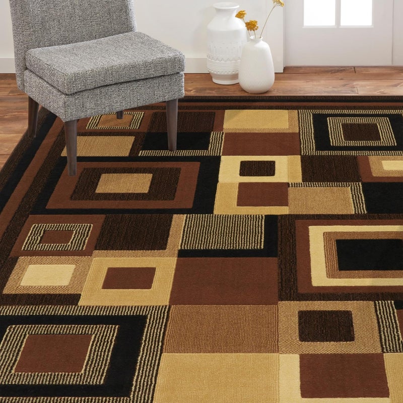 Home Dynamix Catalina Virginia Abstract Area Rug, Geometric Black/Brown 3'3"x5'2" - Image 2